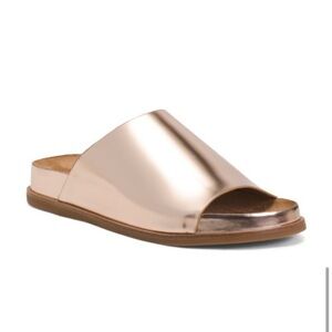 Kelsi Dagger Shiny Bronze Slide Sandals
